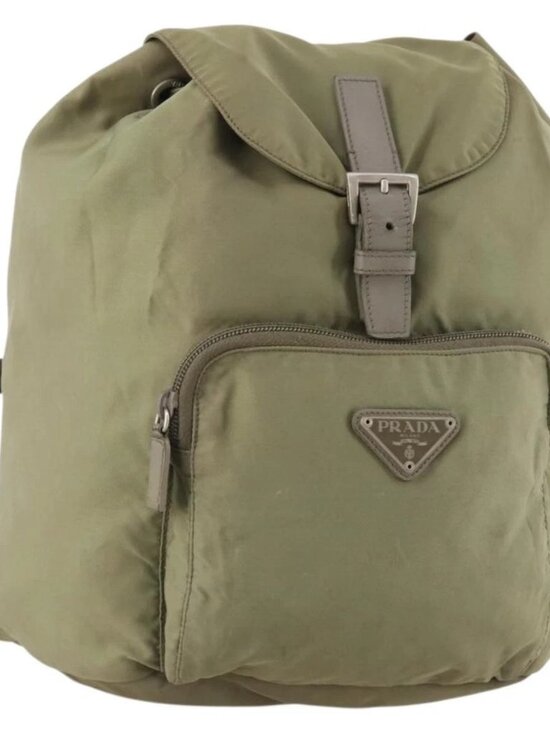 PRADA Backpack Nylon Beige Silver Auth YKZ795 main image 15